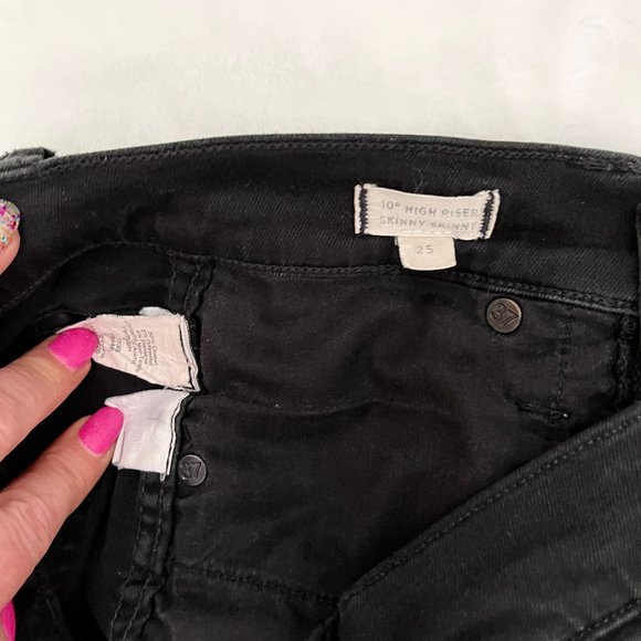 Madewell high rise skini skini black jeans 25 - Picture 4 of 11